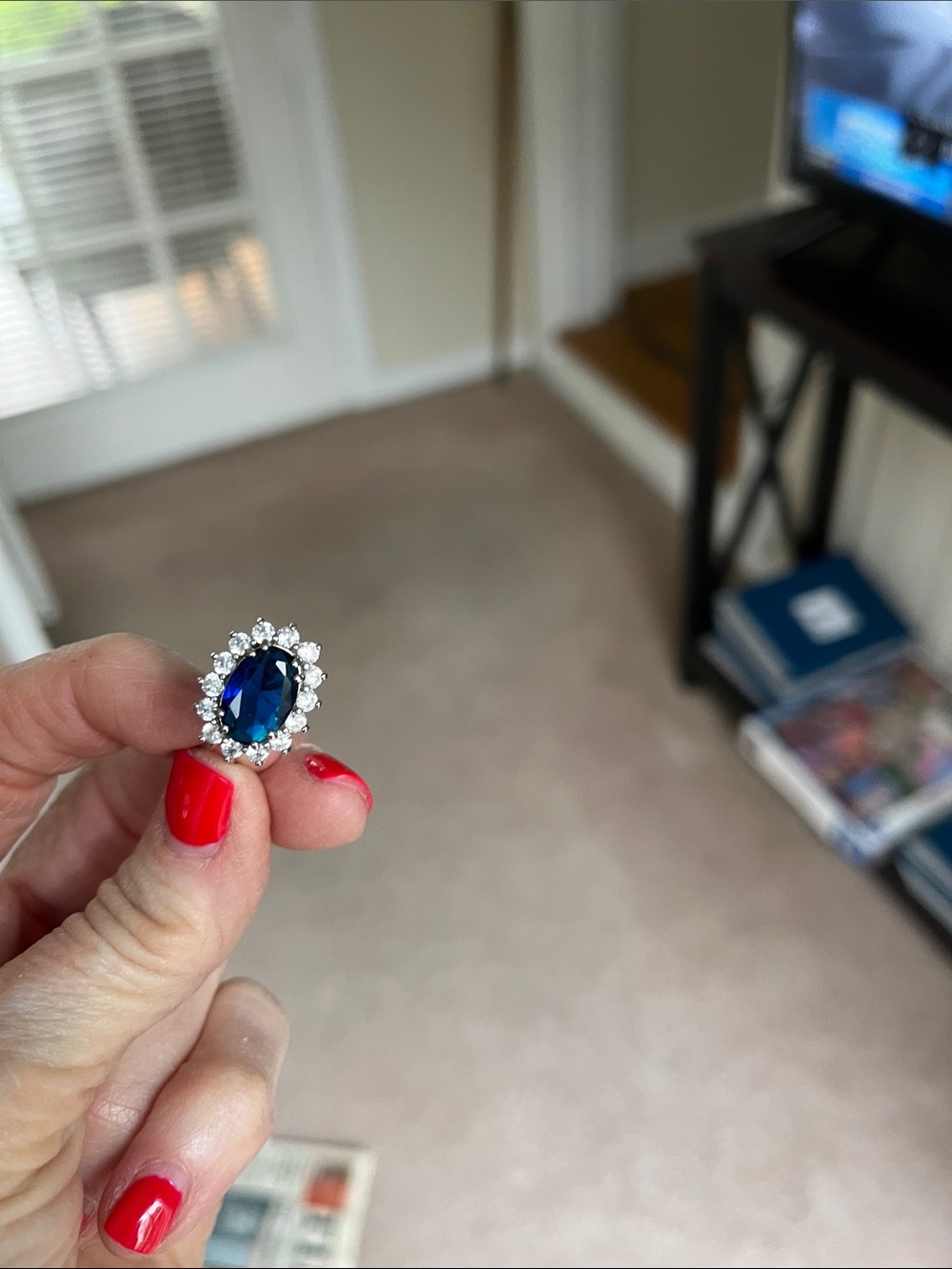 Sapphire diamond pierced earrings just beautiful on